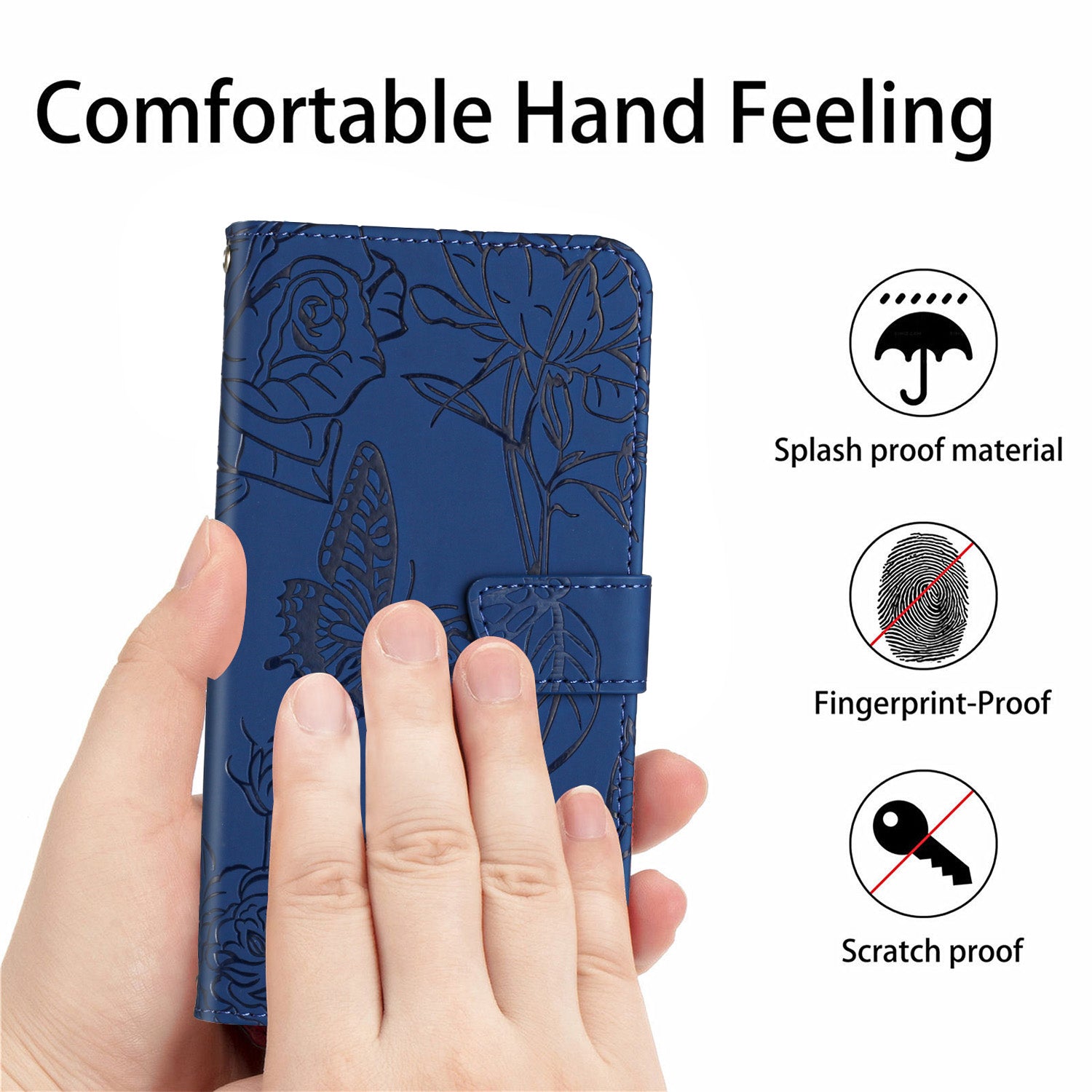 HT03 For Sony Xperia 10 VI Leather Case Butterfly Flower Wallet Phone Cover with Wrist Strap