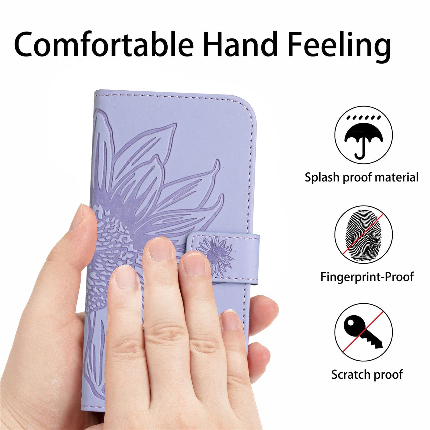 HT04 For Sony Xperia 10 VI Case Sunflower Leather Magnetic Flip Phone Cover with Shoulder Strap
