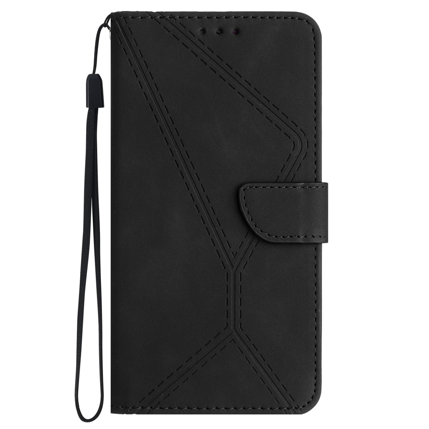 HT05 For Sony Xperia 10 VI Case Lines Imprinted PU Leather Drop-proof Phone Cover
