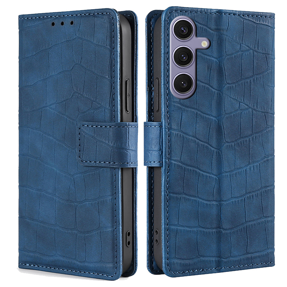 For Samsung Galaxy S24+ Wallet Case Crocodile Texture Leather Phone Cover