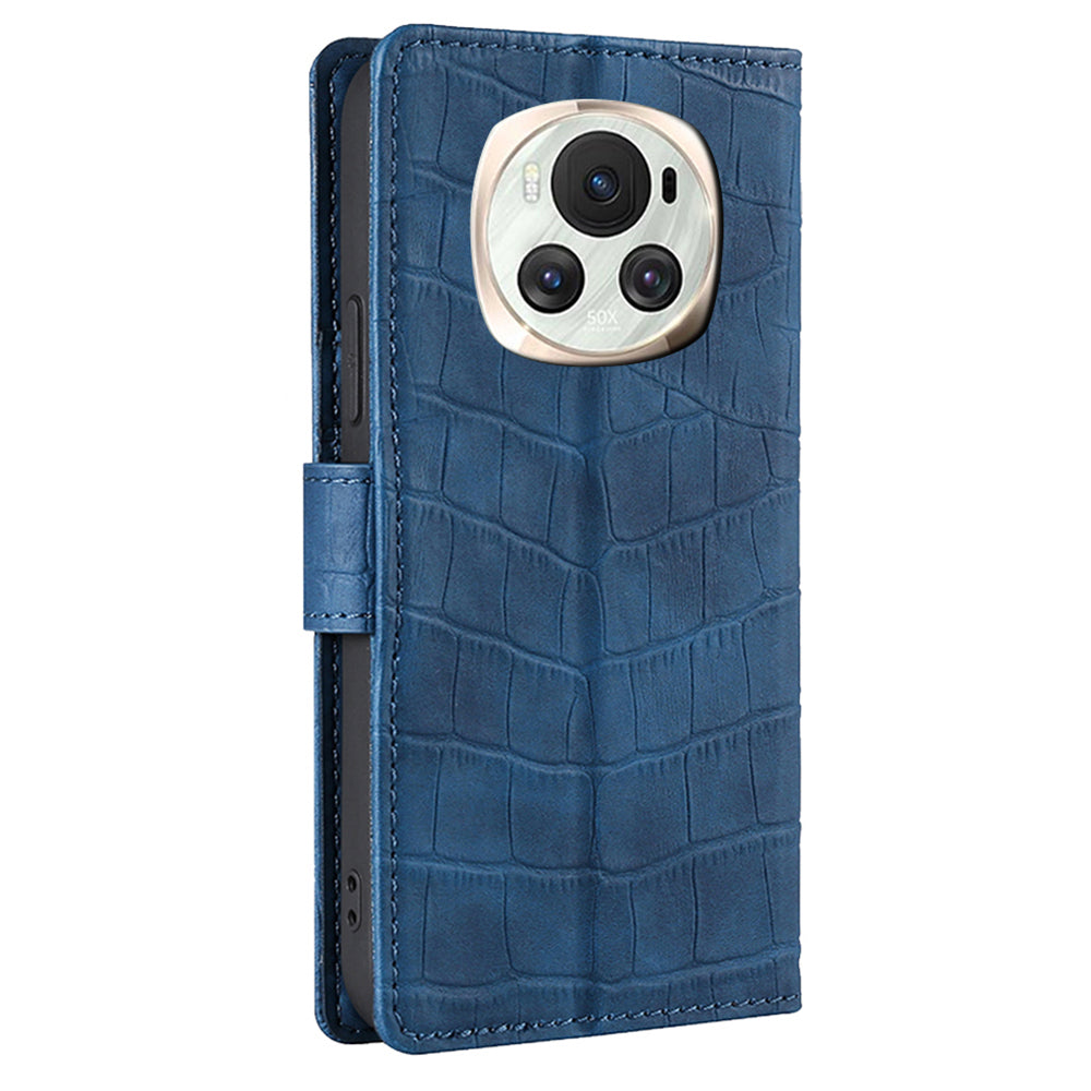 For Honor Magic6 5G Wallet Phone Case Crocodile Texture Leather Folio Flip Cover