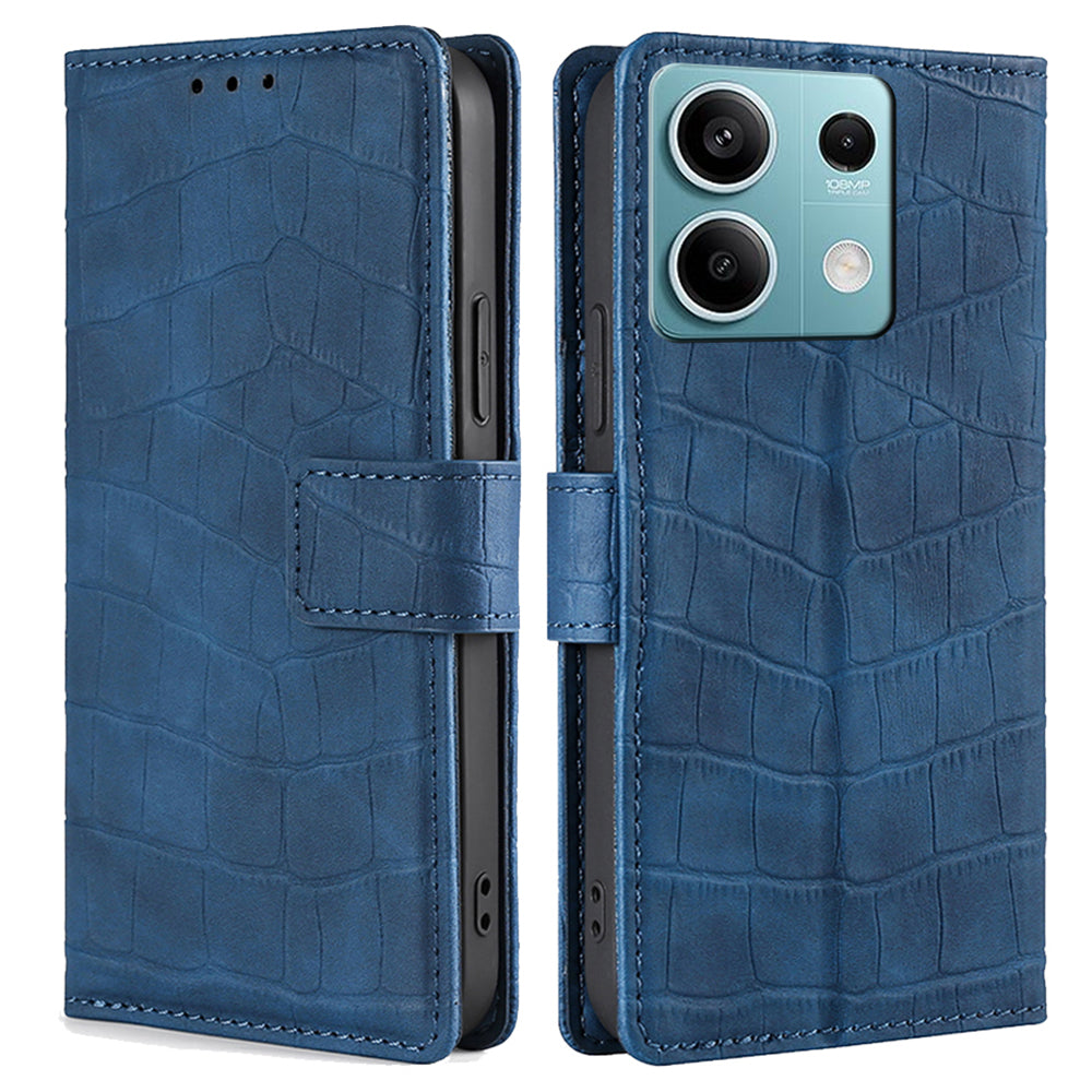 For Xiaomi Redmi Note 13 4G PU Leather Case Crocodile Texture Wallet Phone Cover