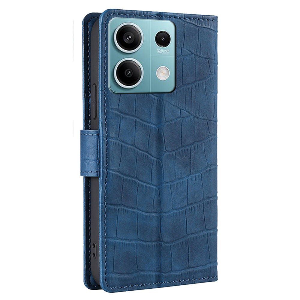 For Xiaomi Redmi Note 13 4G PU Leather Case Crocodile Texture Wallet Phone Cover