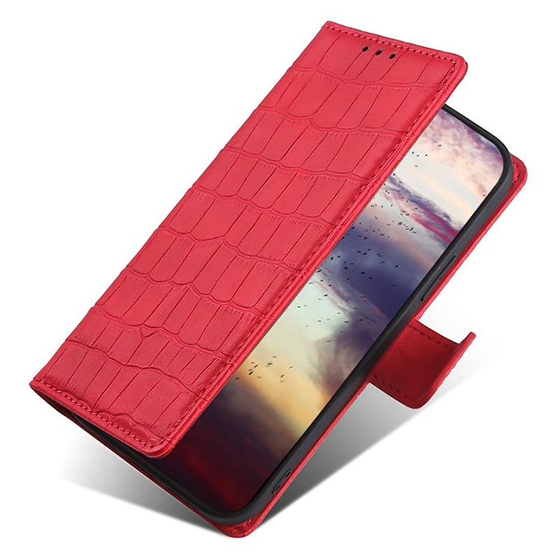 For Transsion Infinix Hot 40i Case Crocodile Texture Leather Phone Cover with Wallet Stand