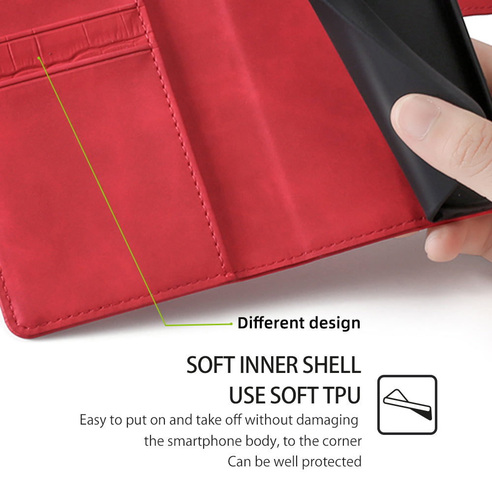 For Transsion Infinix Hot 40i Case Crocodile Texture Leather Phone Cover with Wallet Stand
