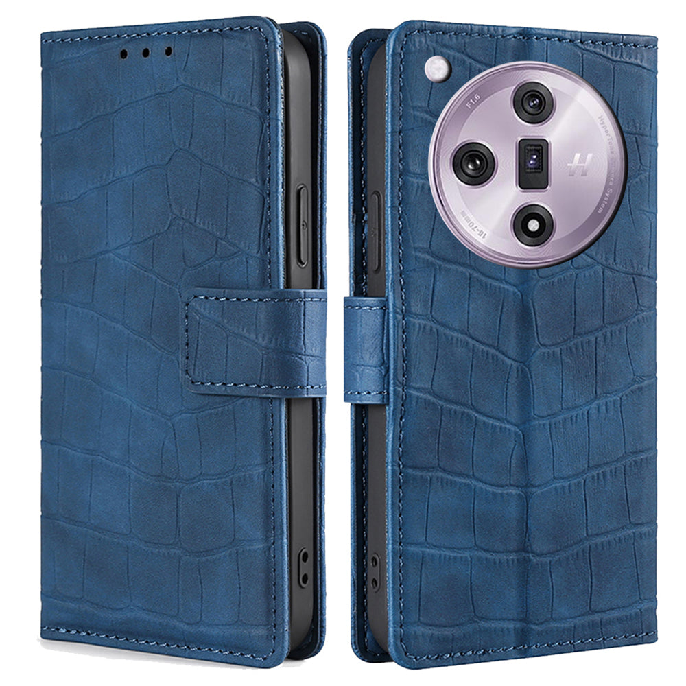 For Oppo Find X7 5G Protective Case Crocodile Texture Leather Wallet Phone Cover
