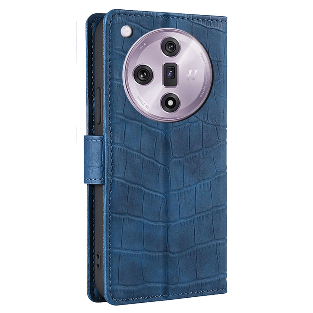 For Oppo Find X7 5G Protective Case Crocodile Texture Leather Wallet Phone Cover
