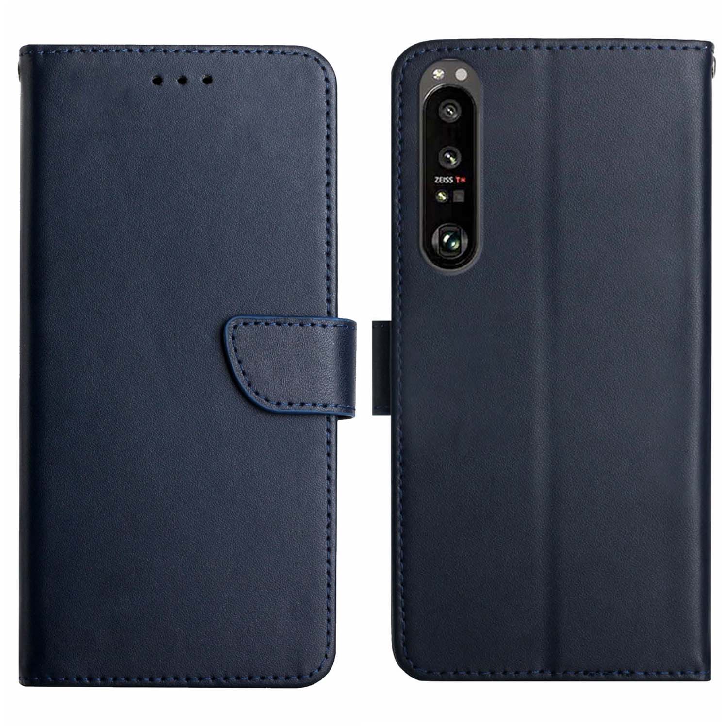 HT02 For Sony Xperia 1 VI Phone Case Nappa Texture Genuine Cow Leather Flip Cover