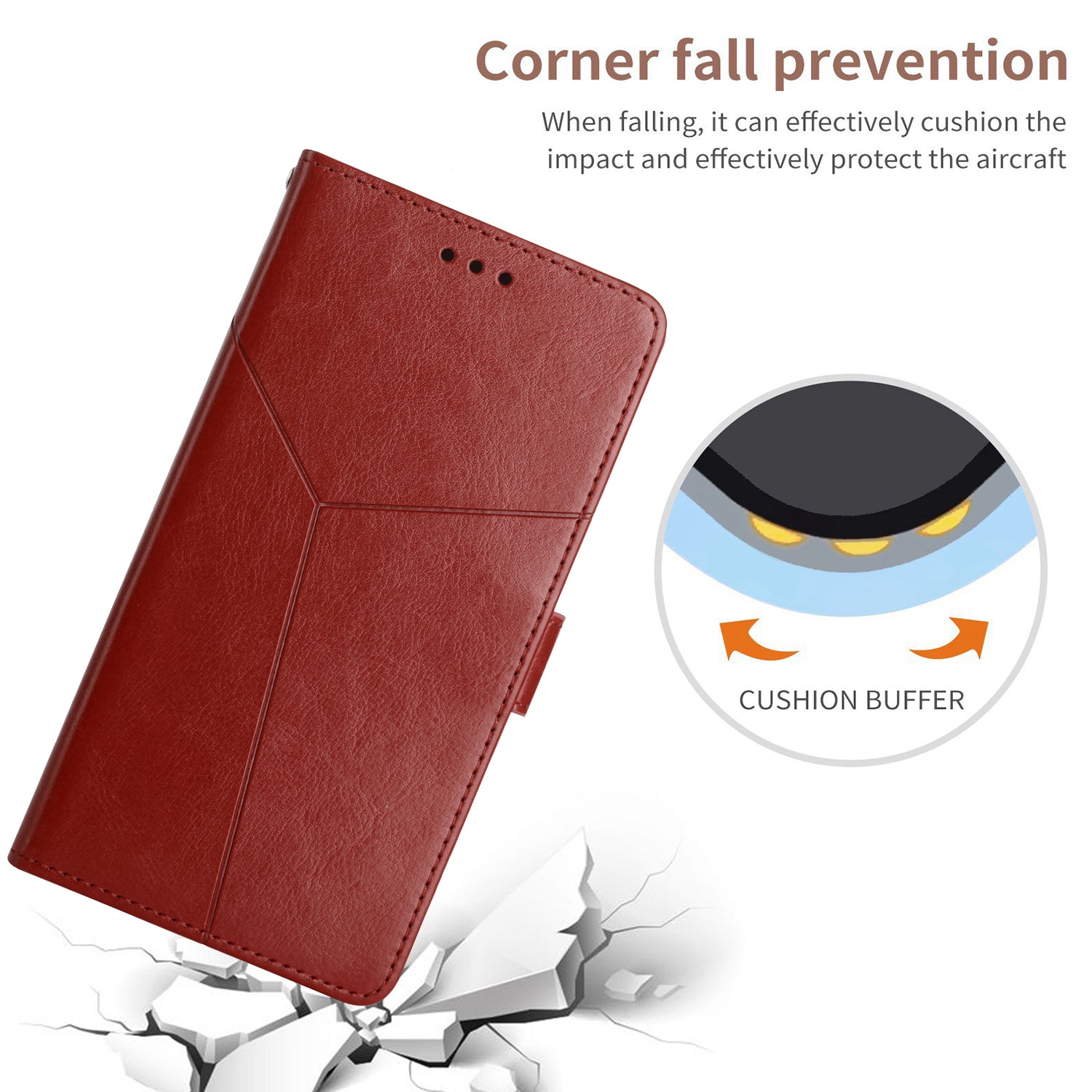 HT01 For Sony Xperia 1 VI Shockproof Case Y-shaped Lines Imprinted Phone Wallet Cover