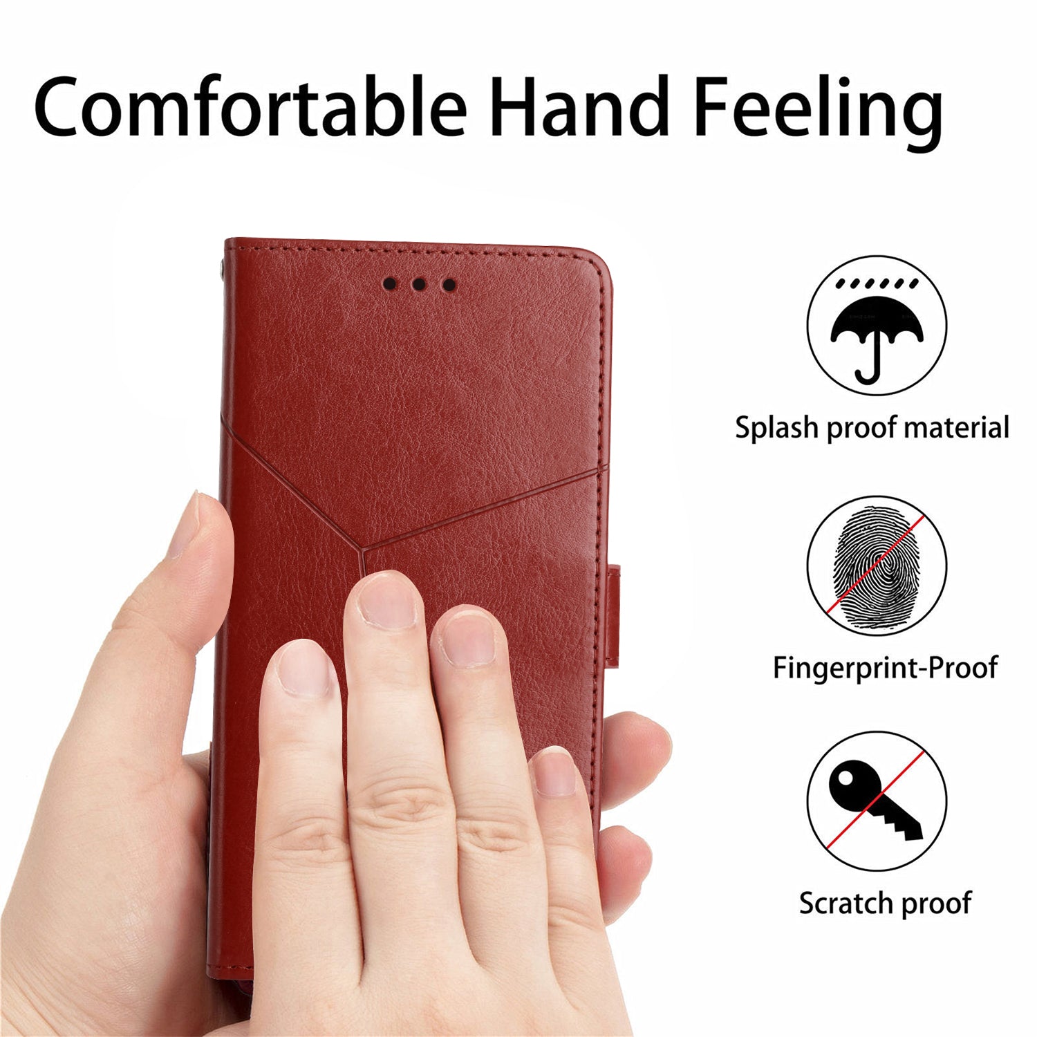 HT01 For Sony Xperia 1 VI Shockproof Case Y-shaped Lines Imprinted Phone Wallet Cover