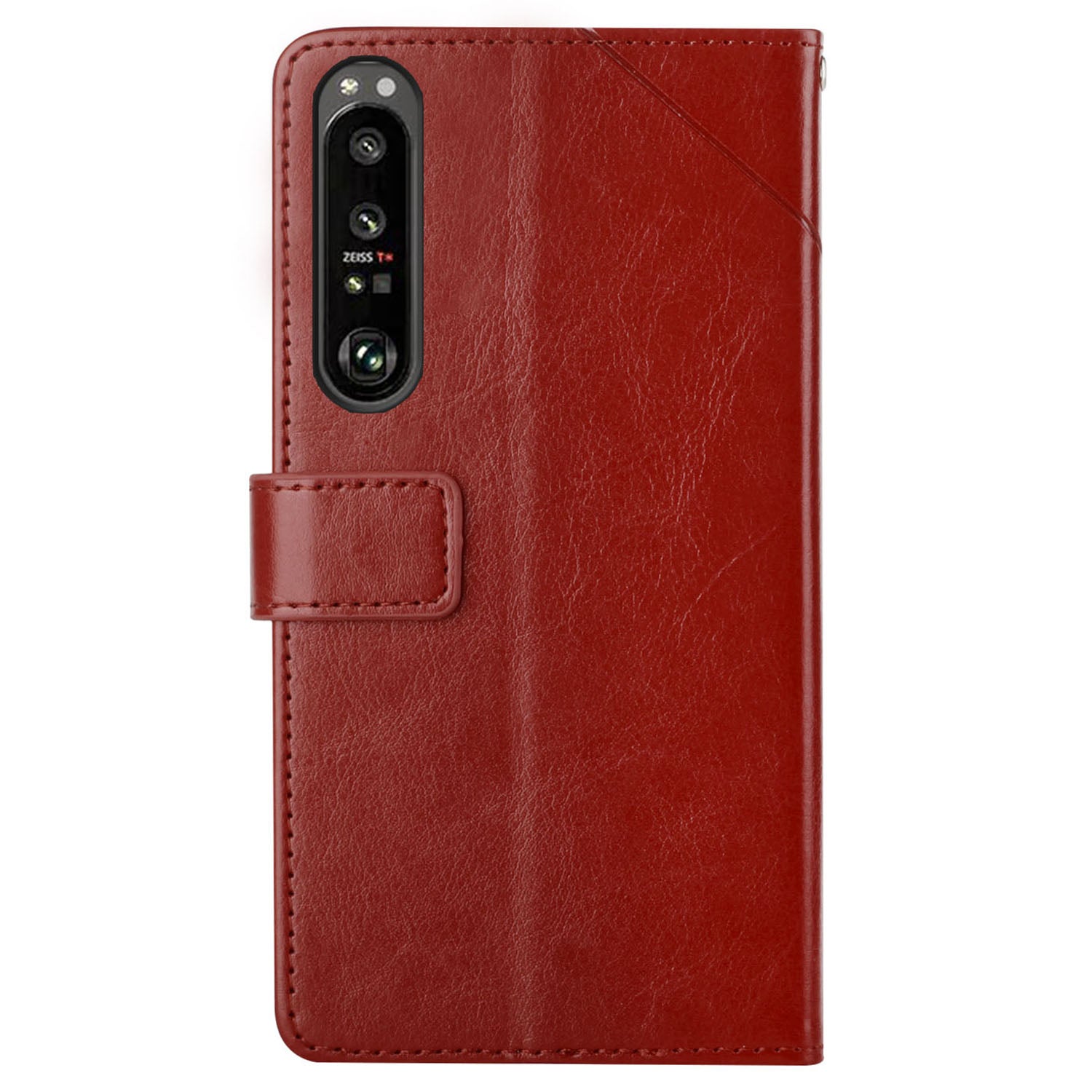 HT01 For Sony Xperia 1 VI Shockproof Case Y-shaped Lines Imprinted Phone Wallet Cover