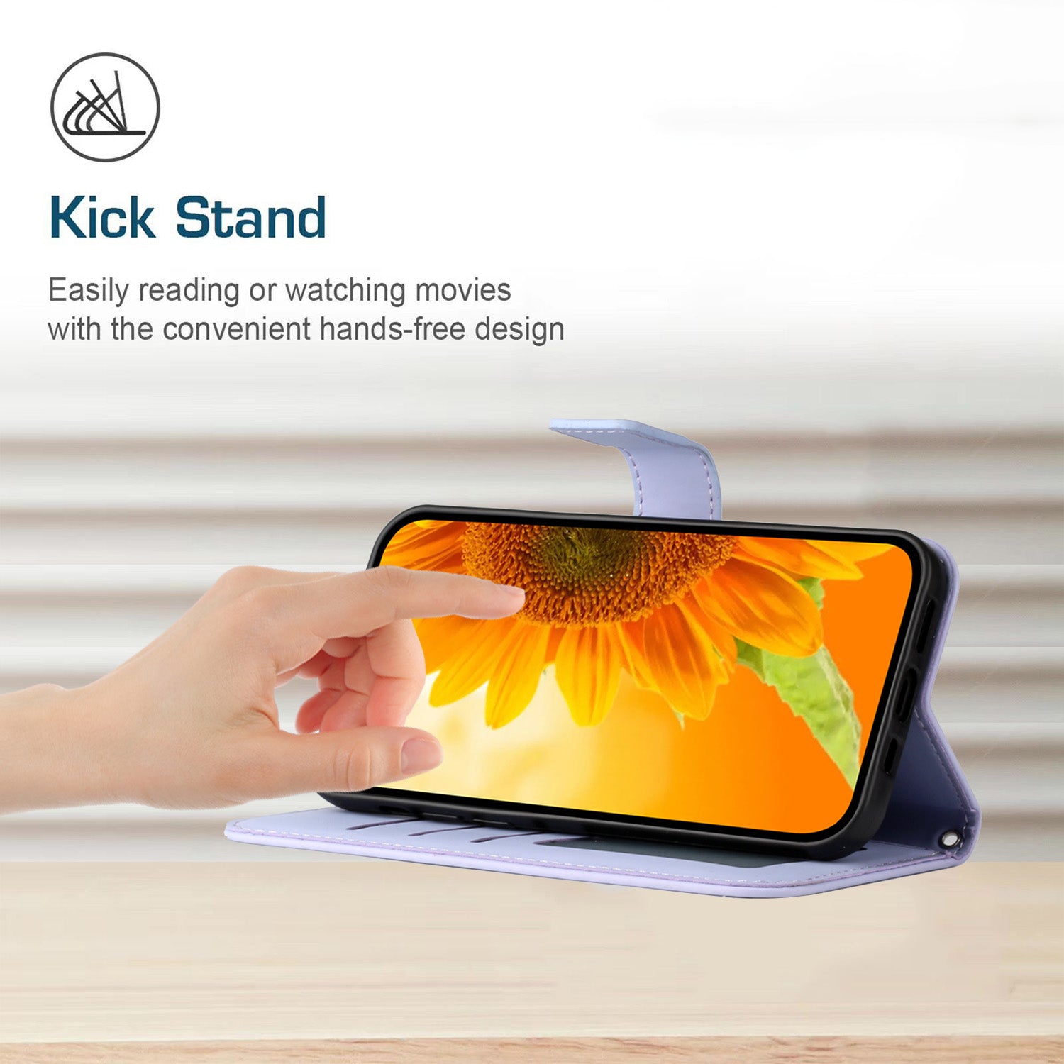 HT04 For Sony Xperia 1 VI Case Sunflower Leather Wallet Stand Phone Cover with Wrist Strap