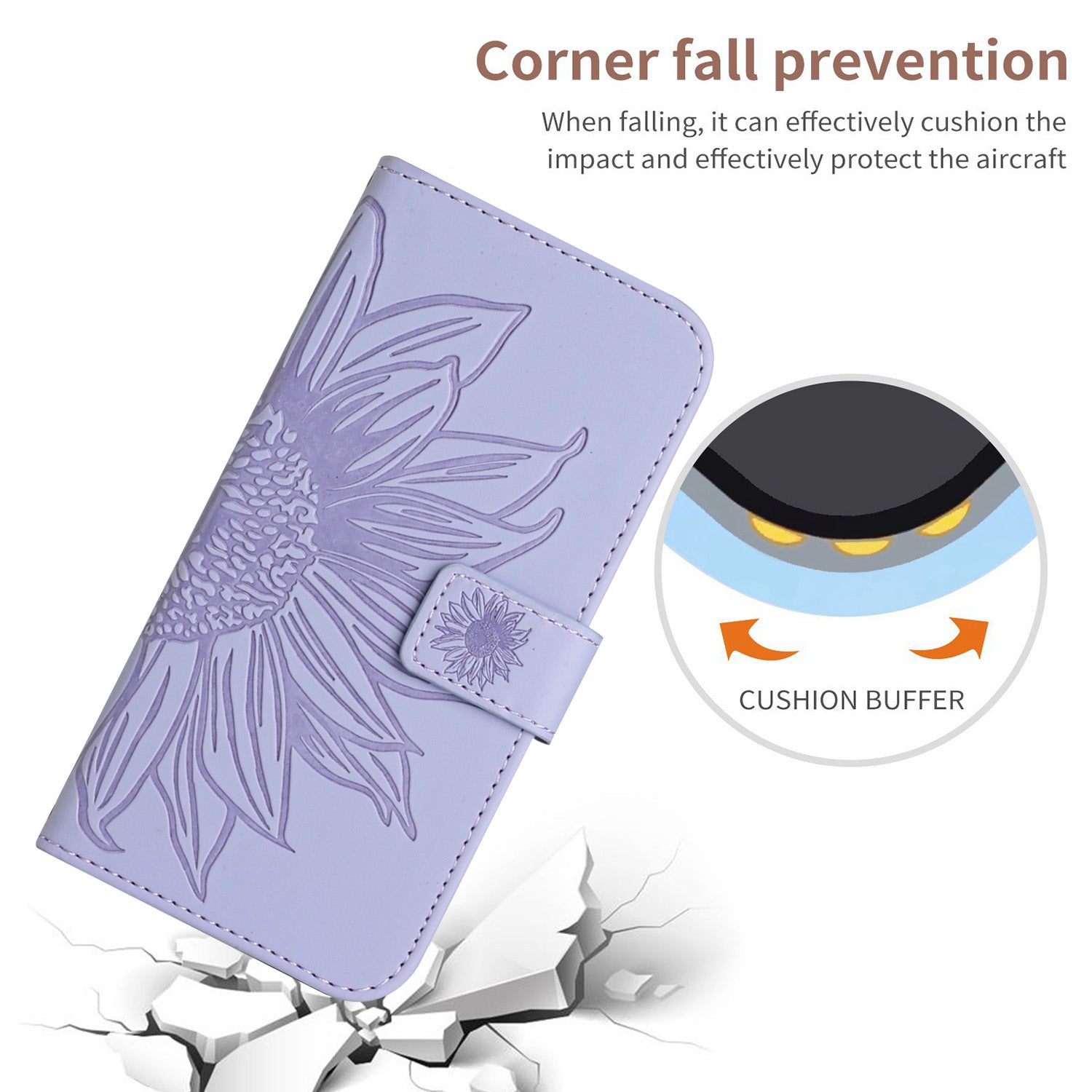 HT04 For Sony Xperia 1 VI Case Sunflower Leather Wallet Stand Phone Cover with Wrist Strap