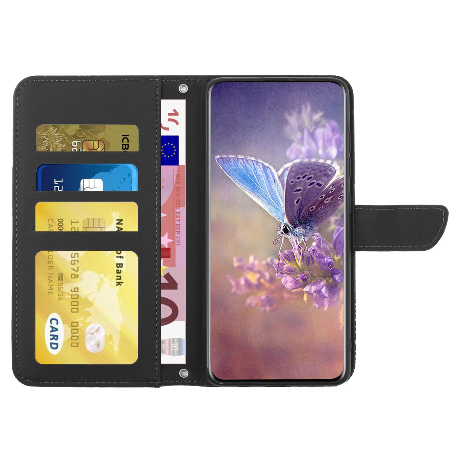 HT03 For Sony Xperia 1 VI Wallet Case Butterfly PU Leather Phone Cover with Long Strap