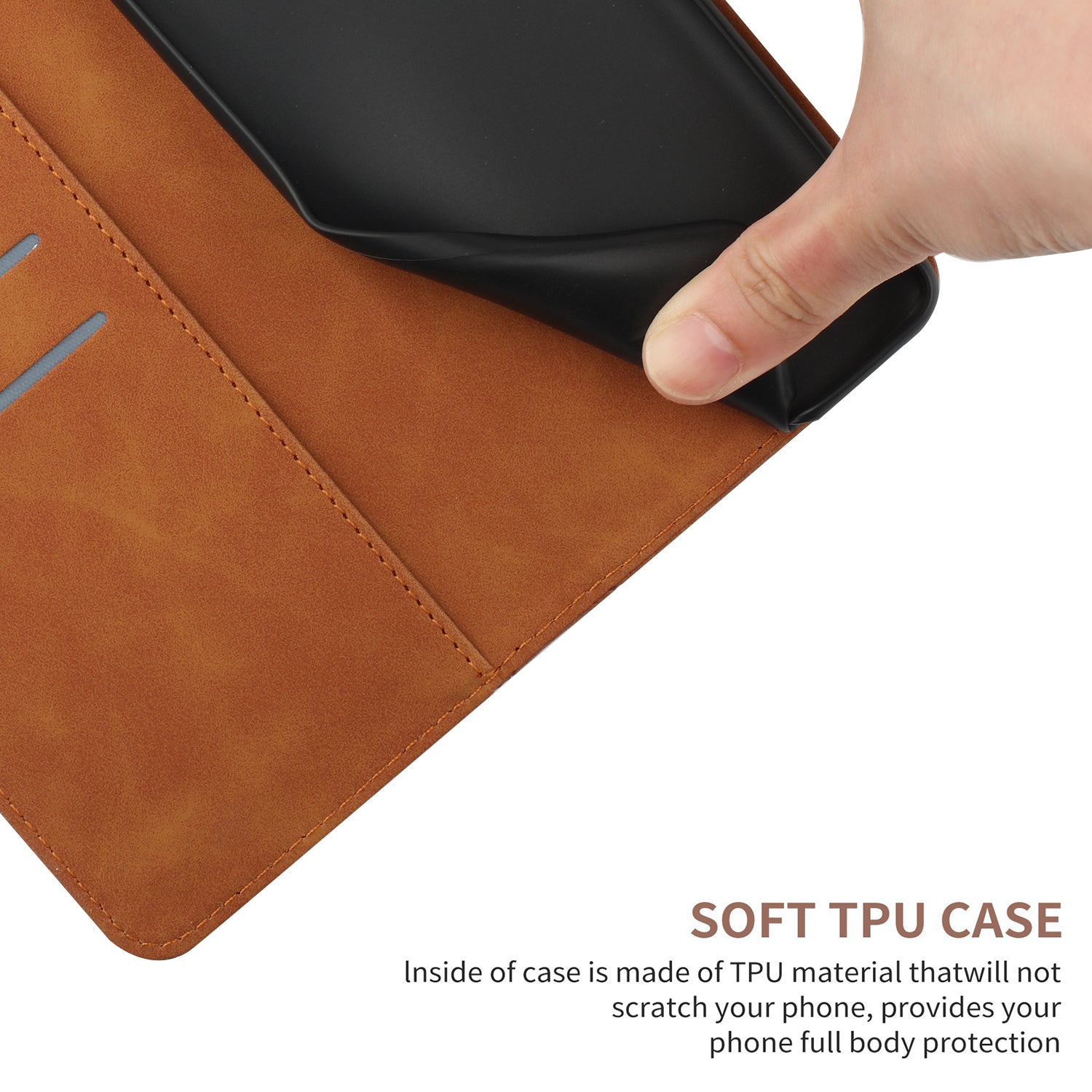 HT05 For Sony Xperia 1 VI Case Lines Imprinted Skin-touch Wallet Leather Phone Cover