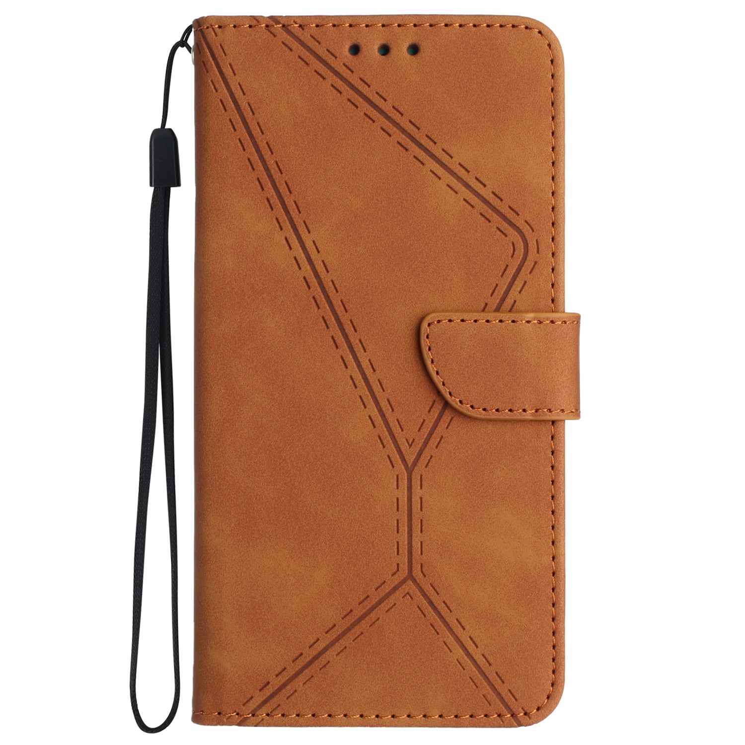 HT05 For Sony Xperia 1 VI Case Lines Imprinted Skin-touch Wallet Leather Phone Cover