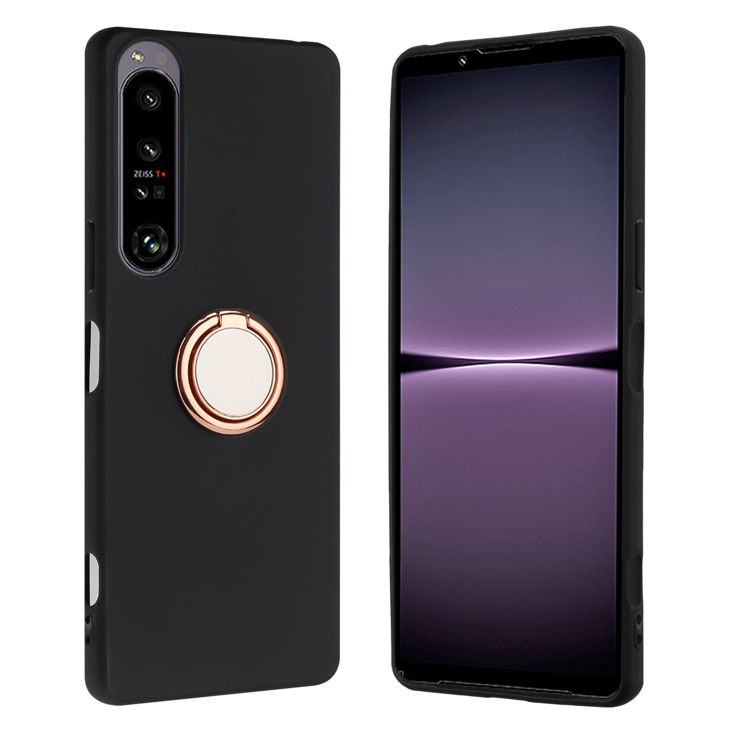 For Sony Xperia 1 VI Cell Phone Cases Matte Soft TPU Cover with Ring Holder Kickstand
