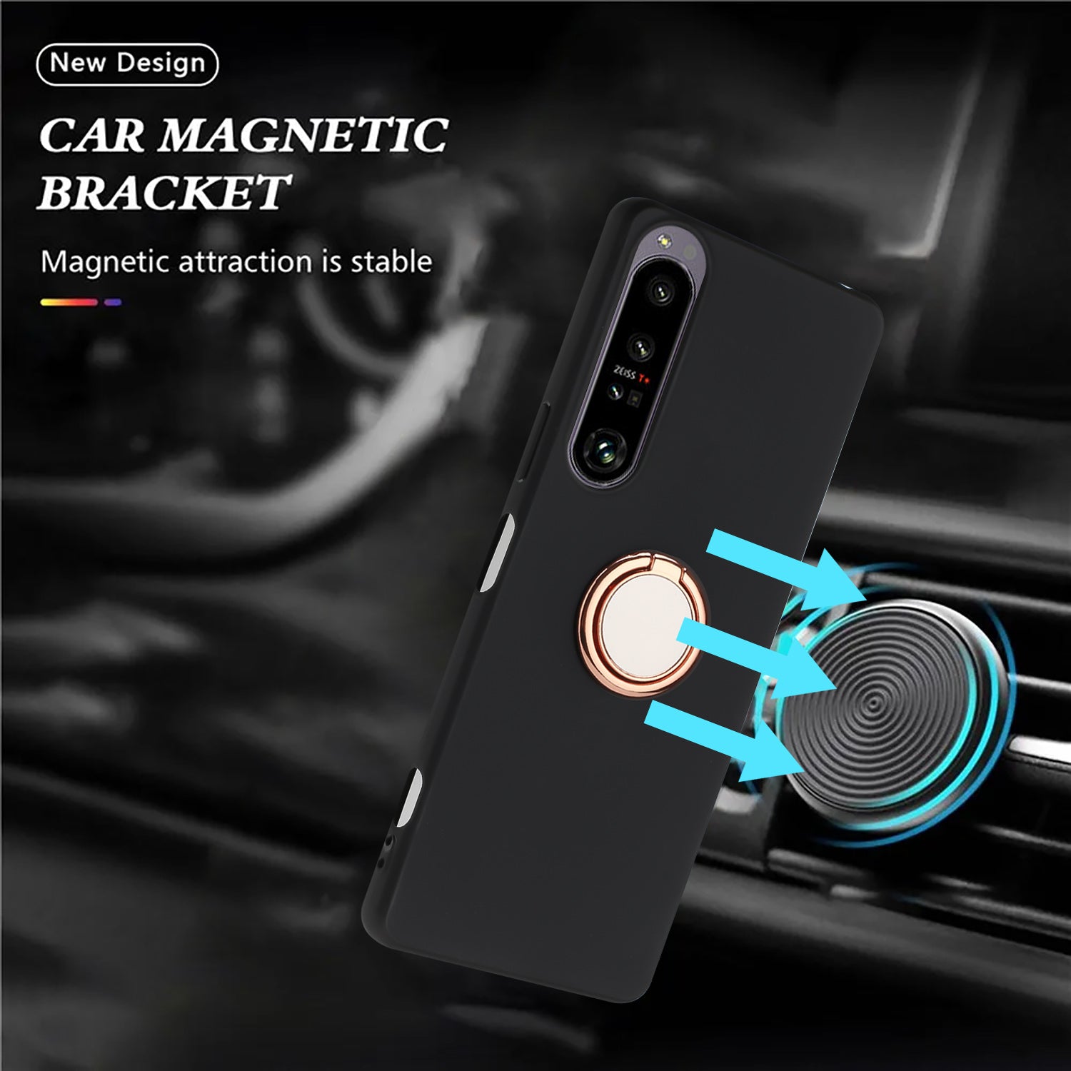 For Sony Xperia 1 VI Cell Phone Cases Matte Soft TPU Cover with Ring Holder Kickstand