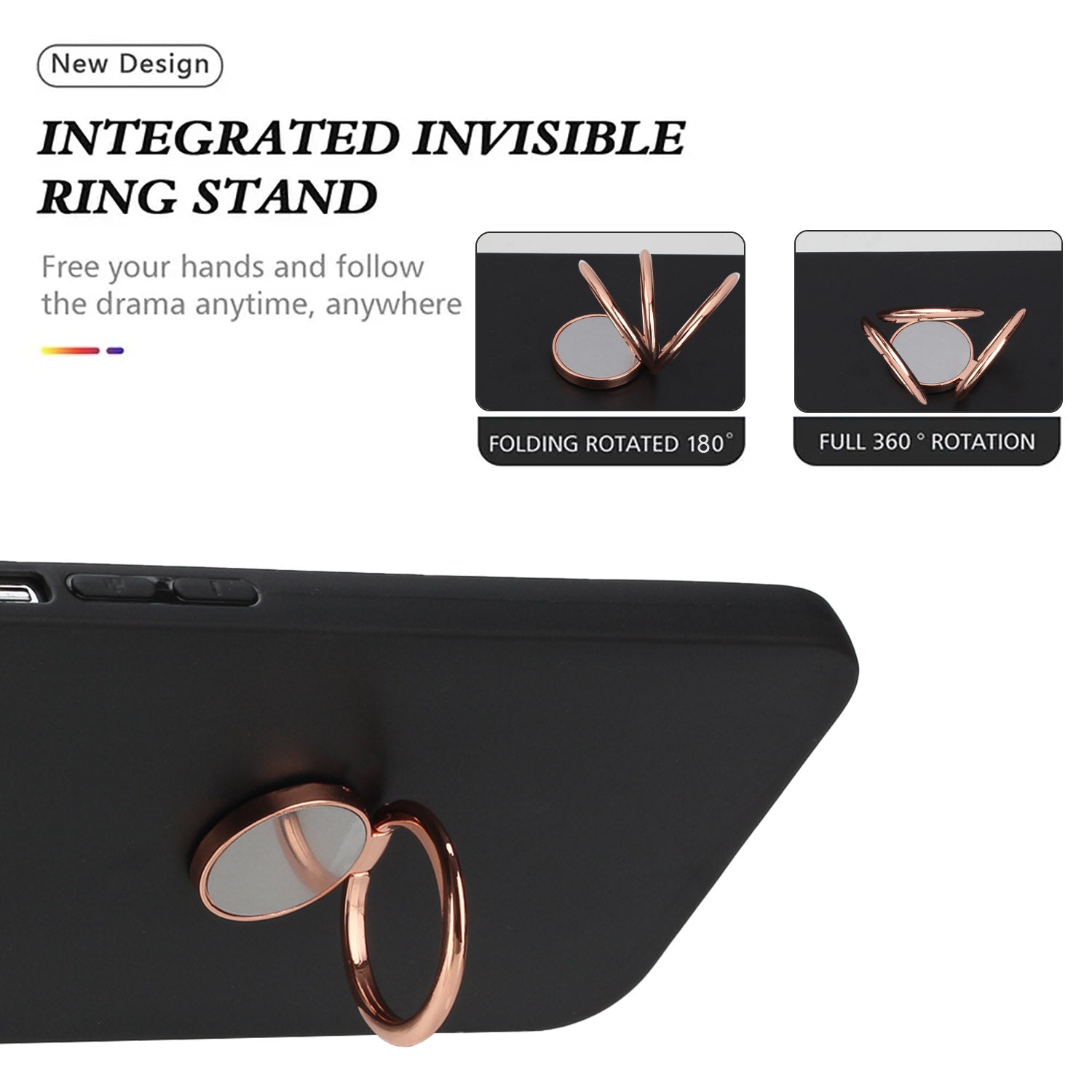 For Sony Xperia 1 VI Cell Phone Cases Matte Soft TPU Cover with Ring Holder Kickstand