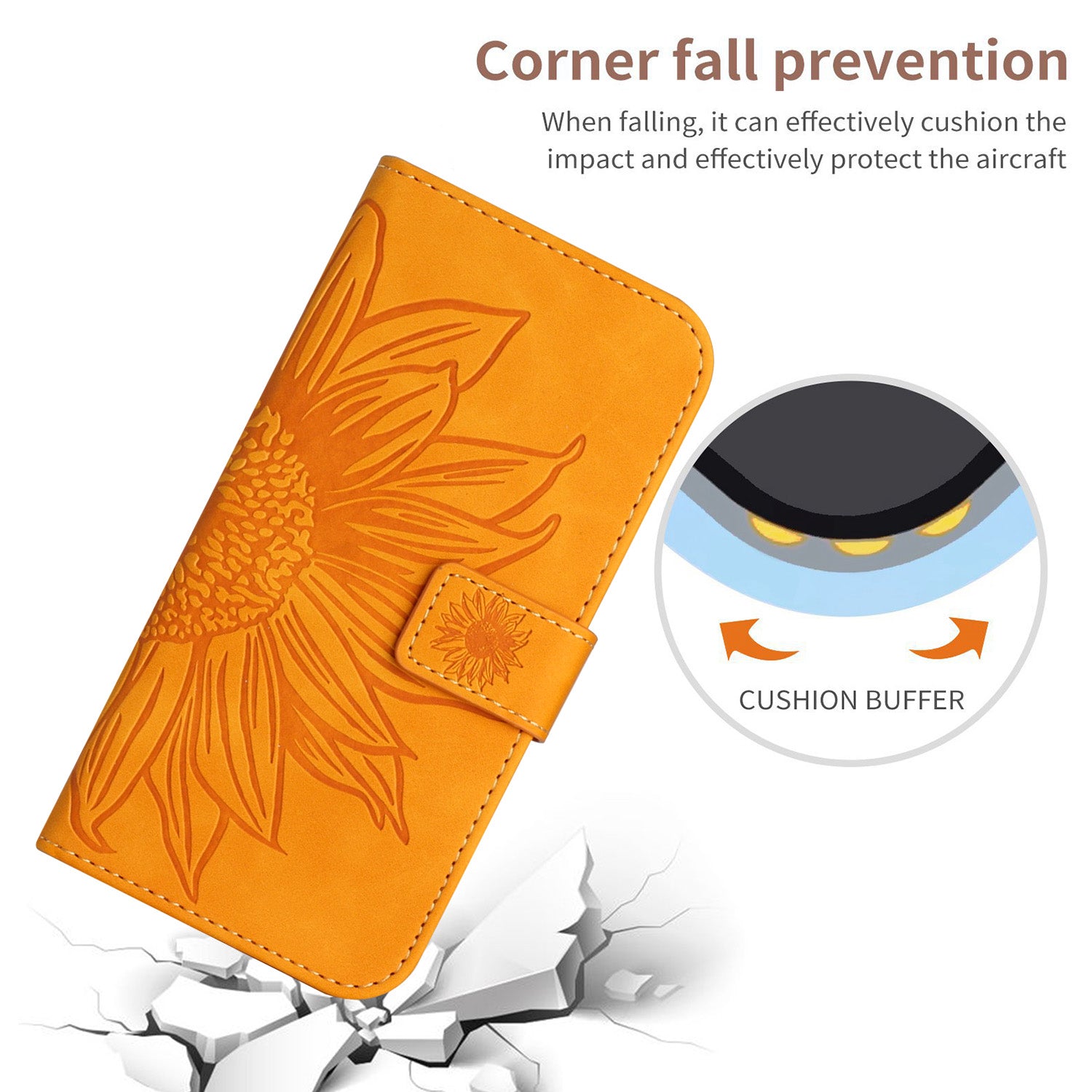 HT04 For Sony Xperia 1 VI Leather Case Sunflower Pattern Wallet Crossbody Phone Cover