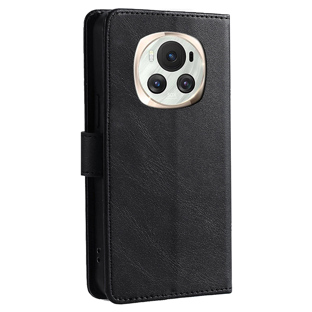 For Honor Magic6 5G Wallet Case Calf Texture PU Leather + TPU Full Protection Cover
