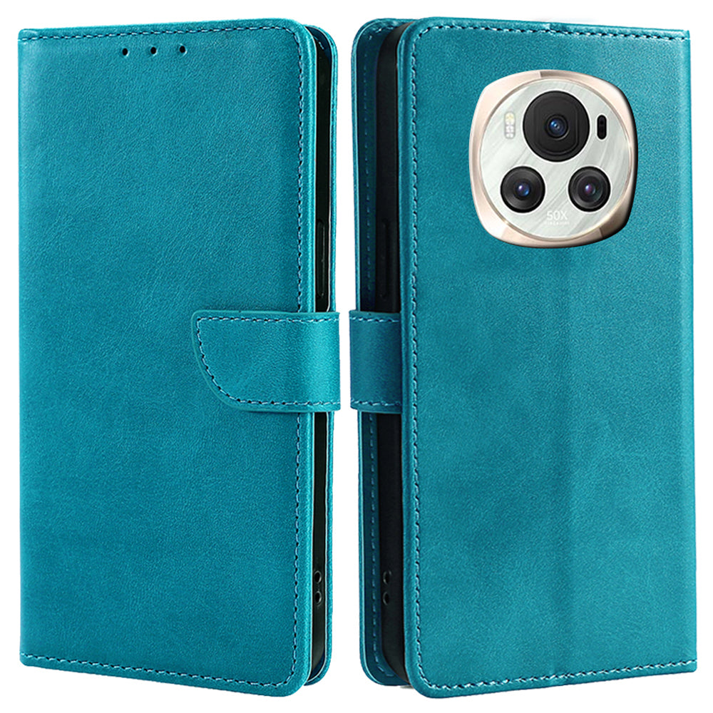 For Honor Magic6 5G Wallet Case Calf Texture PU Leather + TPU Full Protection Cover