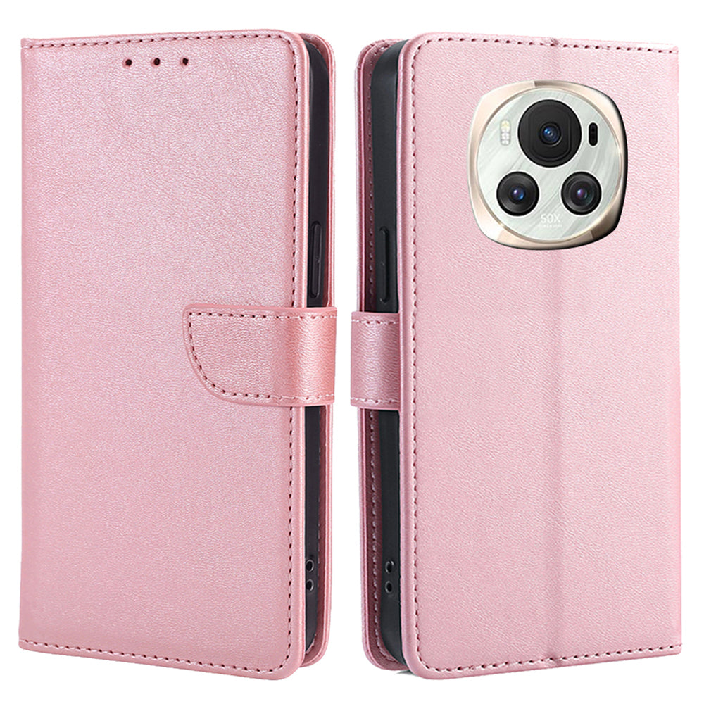For Honor Magic6 5G Wallet Case Calf Texture PU Leather + TPU Full Protection Cover