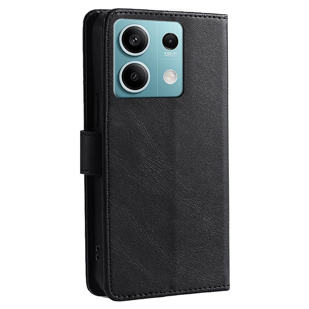 For Xiaomi Redmi Note 13 4G Case Calf Texture Leather Wallet Stand Cover Magnetic Clasp