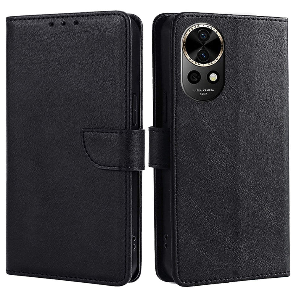For Huawei nova 12 5G Anti-Drop Phone Case Calf Texture PU Leather Wallet Stand Cover