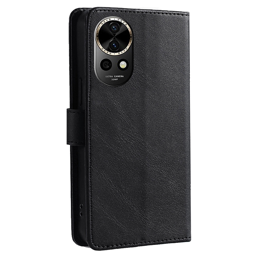 For Huawei nova 12 5G Anti-Drop Phone Case Calf Texture PU Leather Wallet Stand Cover