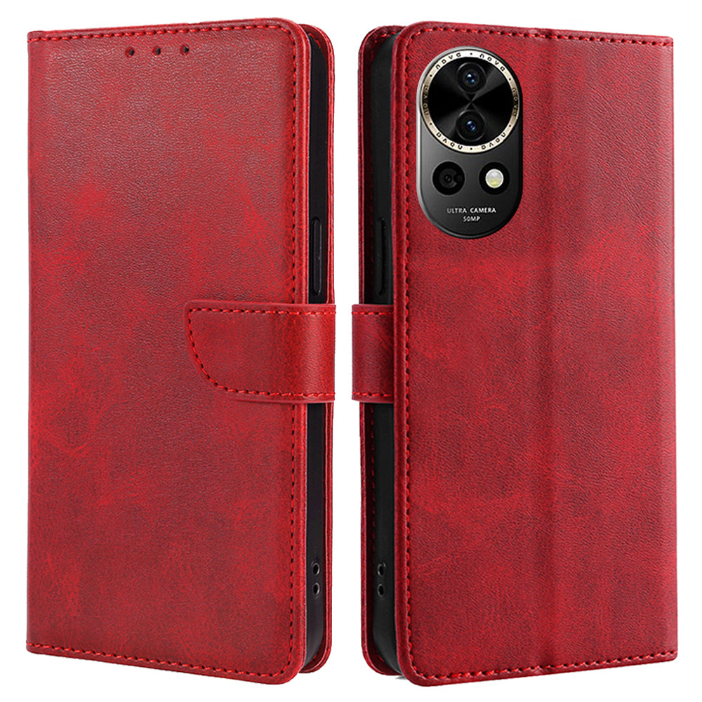 For Huawei nova 12 5G Anti-Drop Phone Case Calf Texture PU Leather Wallet Stand Cover