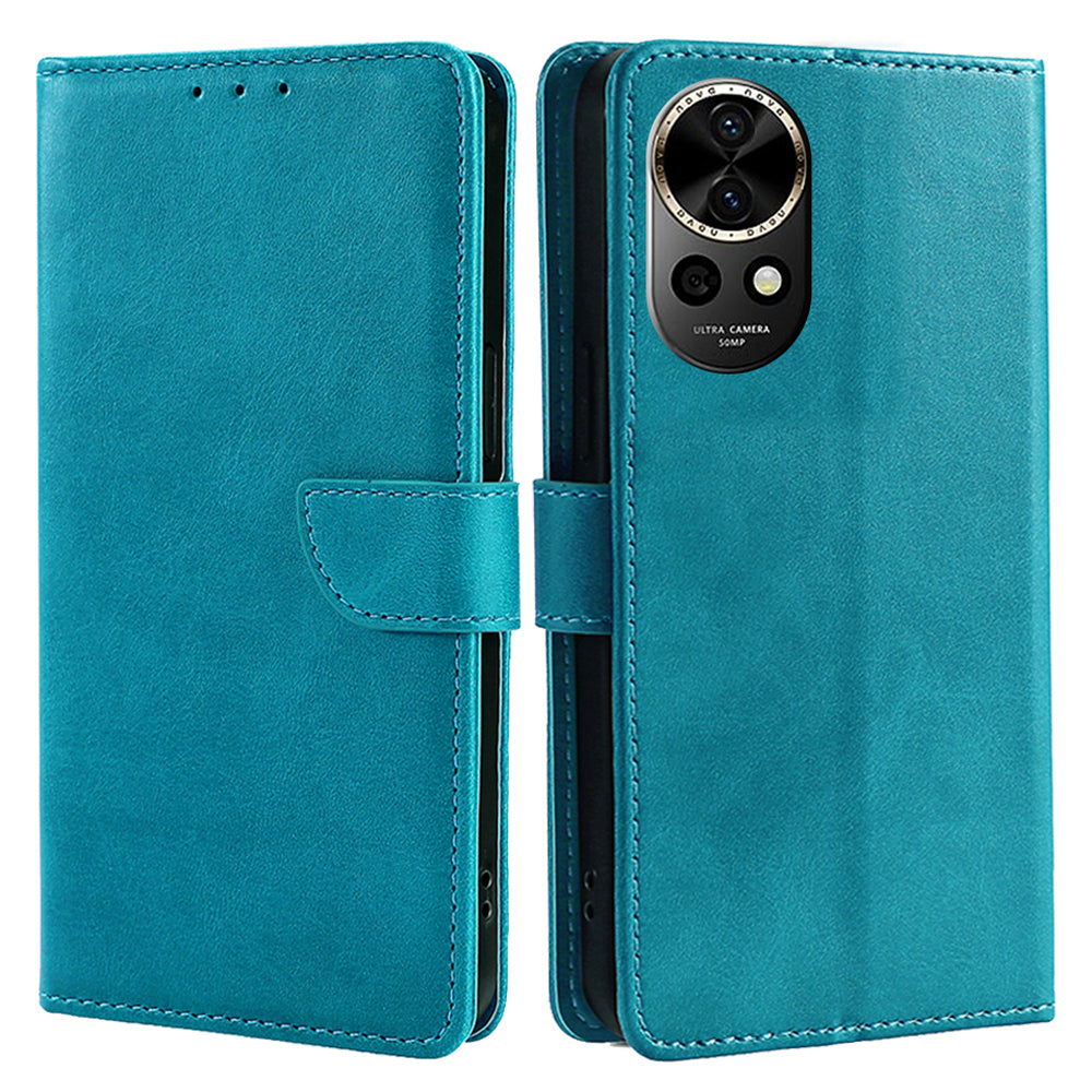 For Huawei nova 12 5G Anti-Drop Phone Case Calf Texture PU Leather Wallet Stand Cover