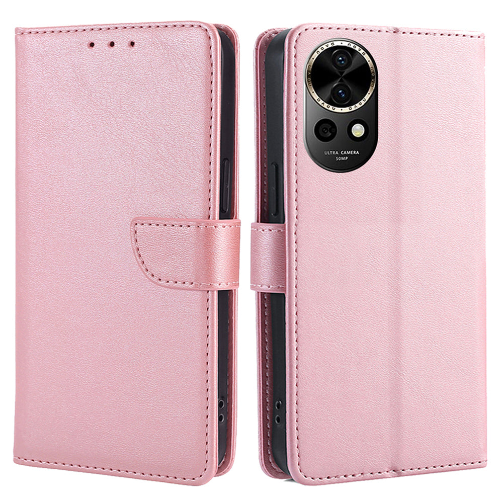 For Huawei nova 12 5G Anti-Drop Phone Case Calf Texture PU Leather Wallet Stand Cover