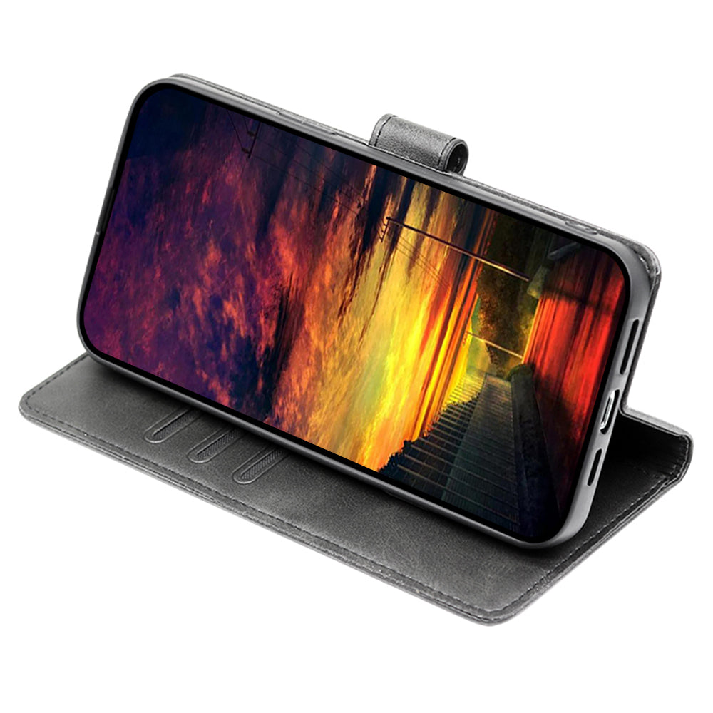 For Motorola Moto G Play (2024) 4G Wallet Stand Cover Case Calf Texture Leather Magnetic Clasp Phone Shell