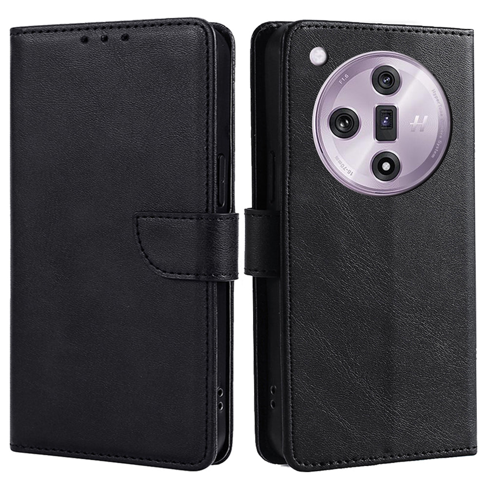 For Oppo Find X7 5G Case Calf Texture Leather Wallet Stand Cover with Magnetic Clasp