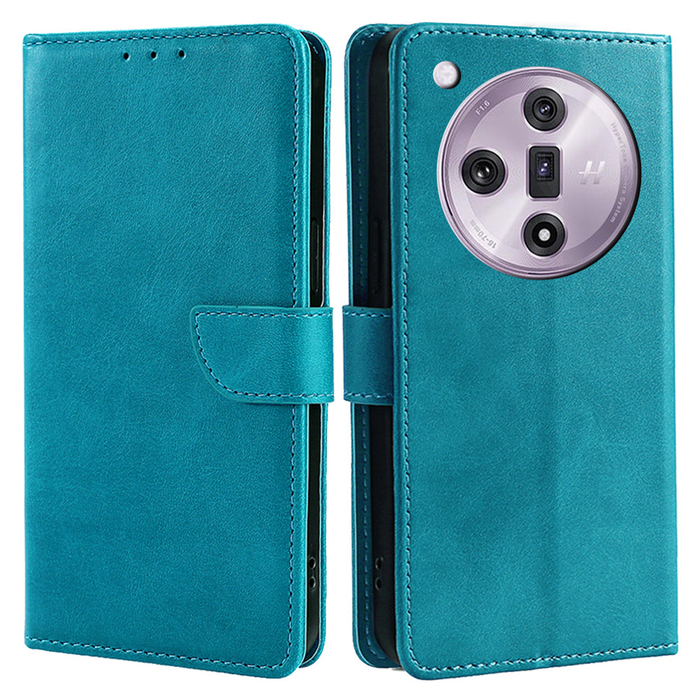 For Oppo Find X7 5G Case Calf Texture Leather Wallet Stand Cover with Magnetic Clasp