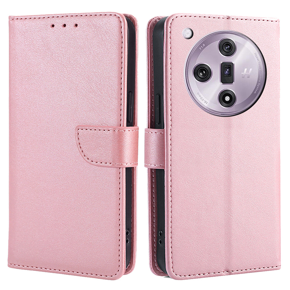 For Oppo Find X7 5G Case Calf Texture Leather Wallet Stand Cover with Magnetic Clasp