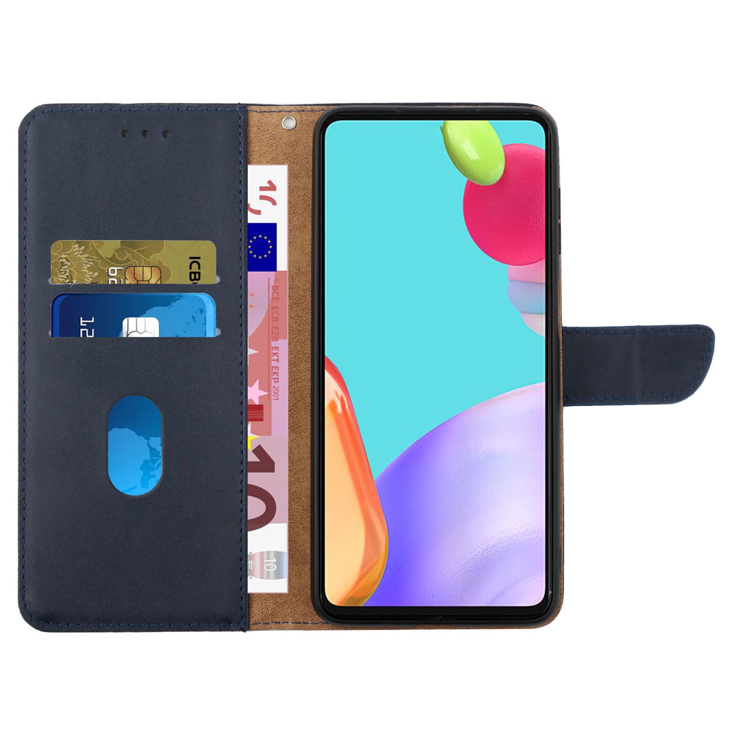 HT02 For vivo Y03 Magnetic Phone Case Nappa Texture Genuine Cow Leather Flip Stand Cover