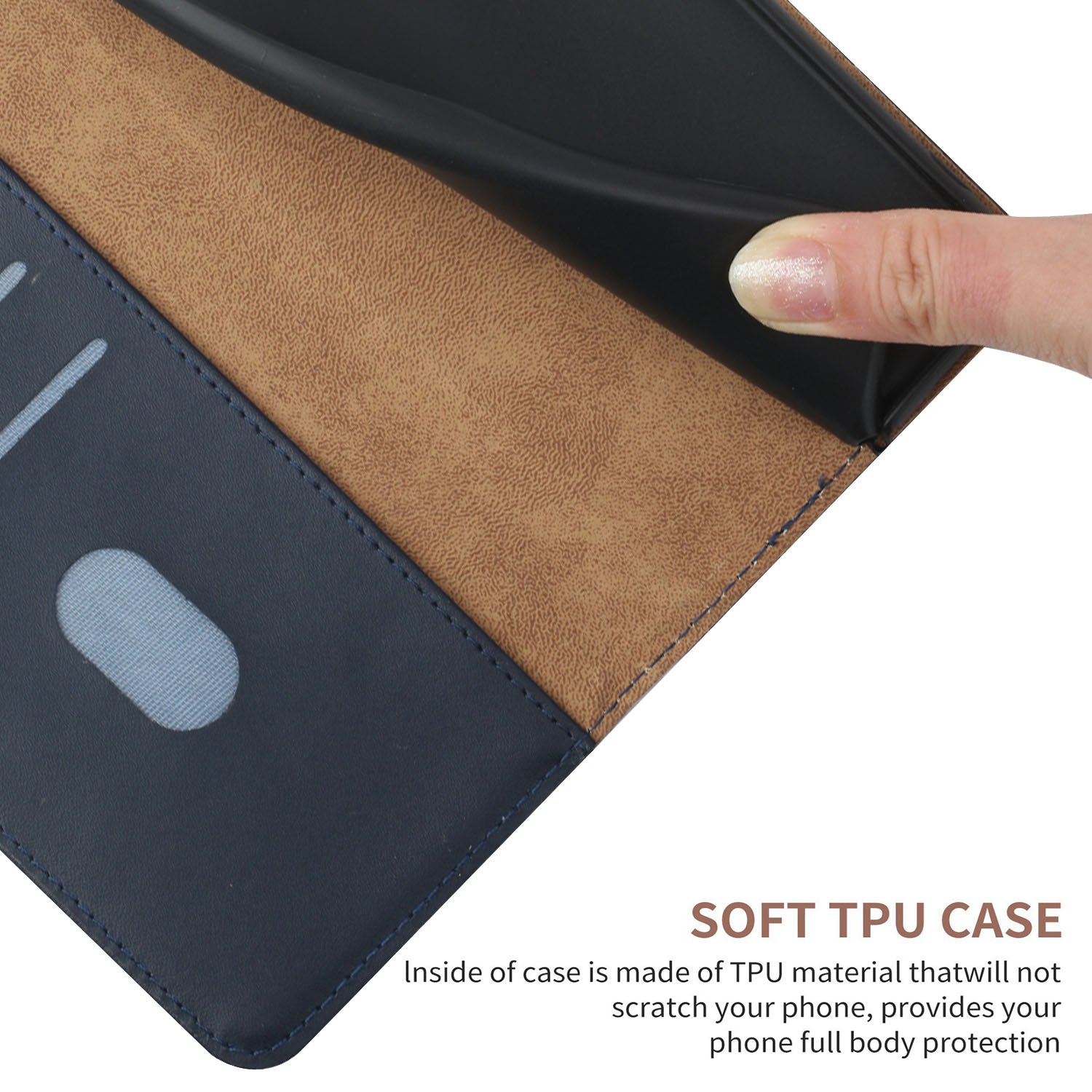 HT02 For vivo Y03 Magnetic Phone Case Nappa Texture Genuine Cow Leather Flip Stand Cover