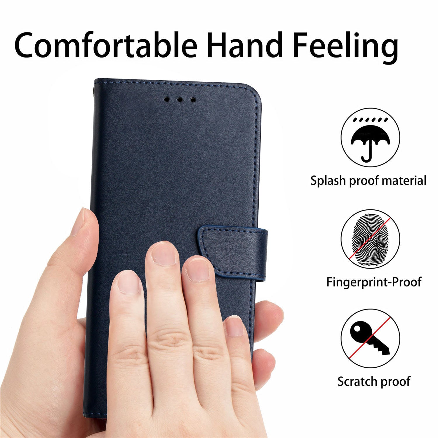 HT02 For vivo Y03 Magnetic Phone Case Nappa Texture Genuine Cow Leather Flip Stand Cover