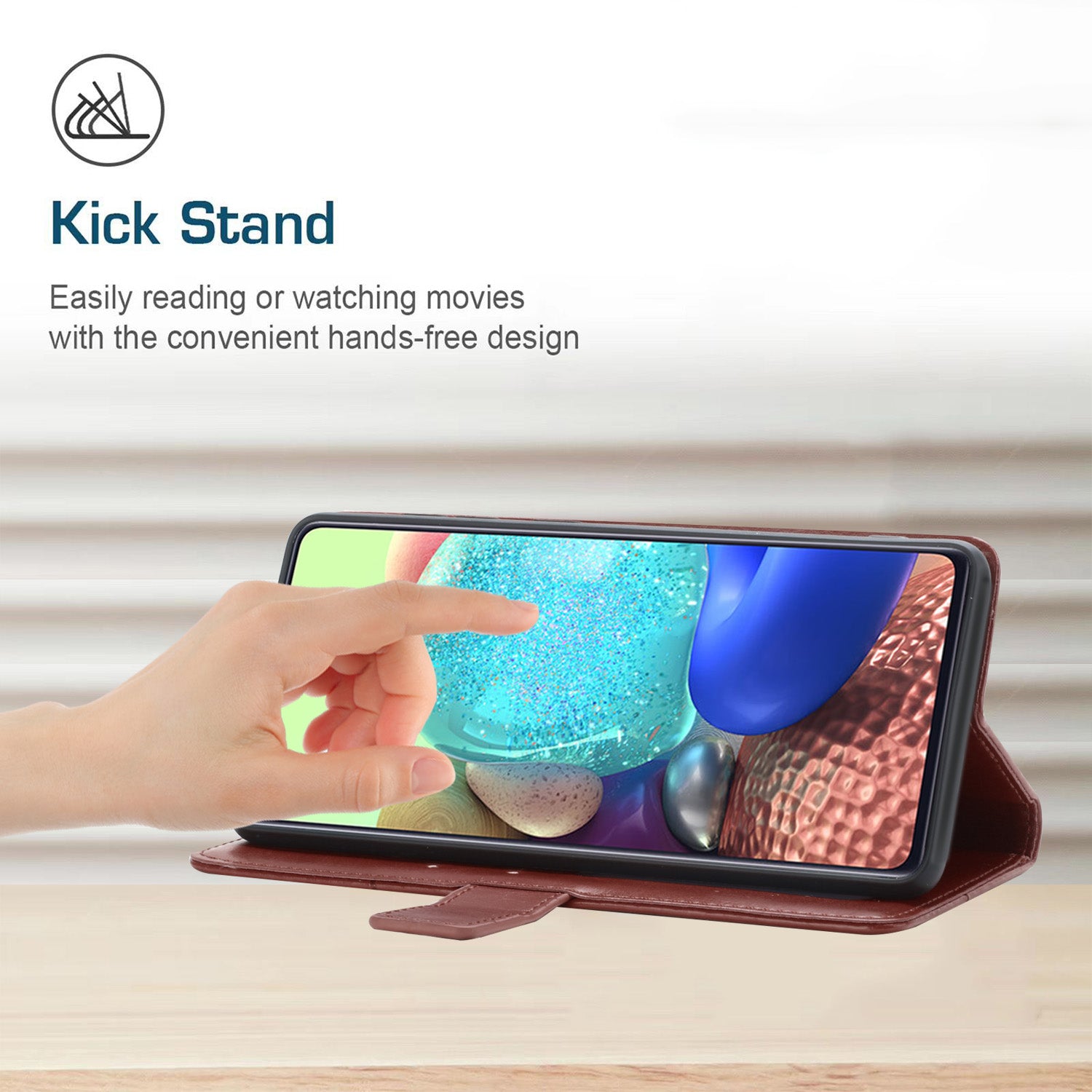 HT01 For vivo Y03 Case Stand Wallet Leather Phone Cover Imprinted Y-shaped Lines