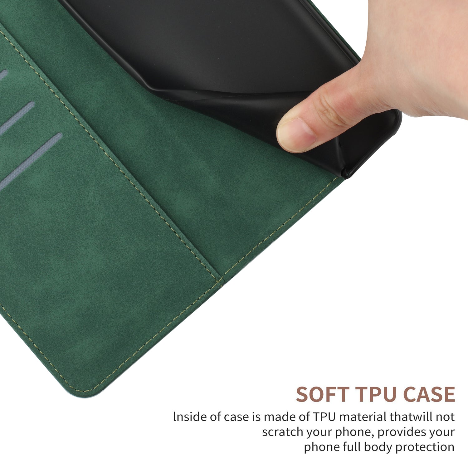 HT05 For vivo Y03 Skin-touch Case Lines Imprinted Card Holder Phone Cover