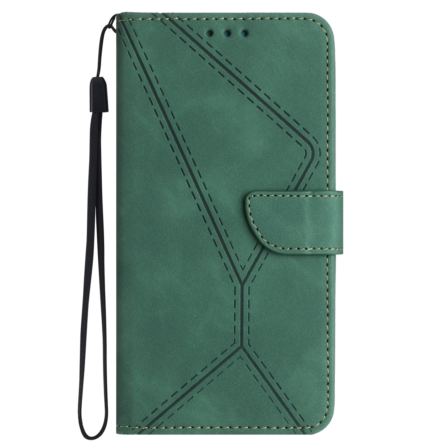 HT05 For vivo Y03 Skin-touch Case Lines Imprinted Card Holder Phone Cover