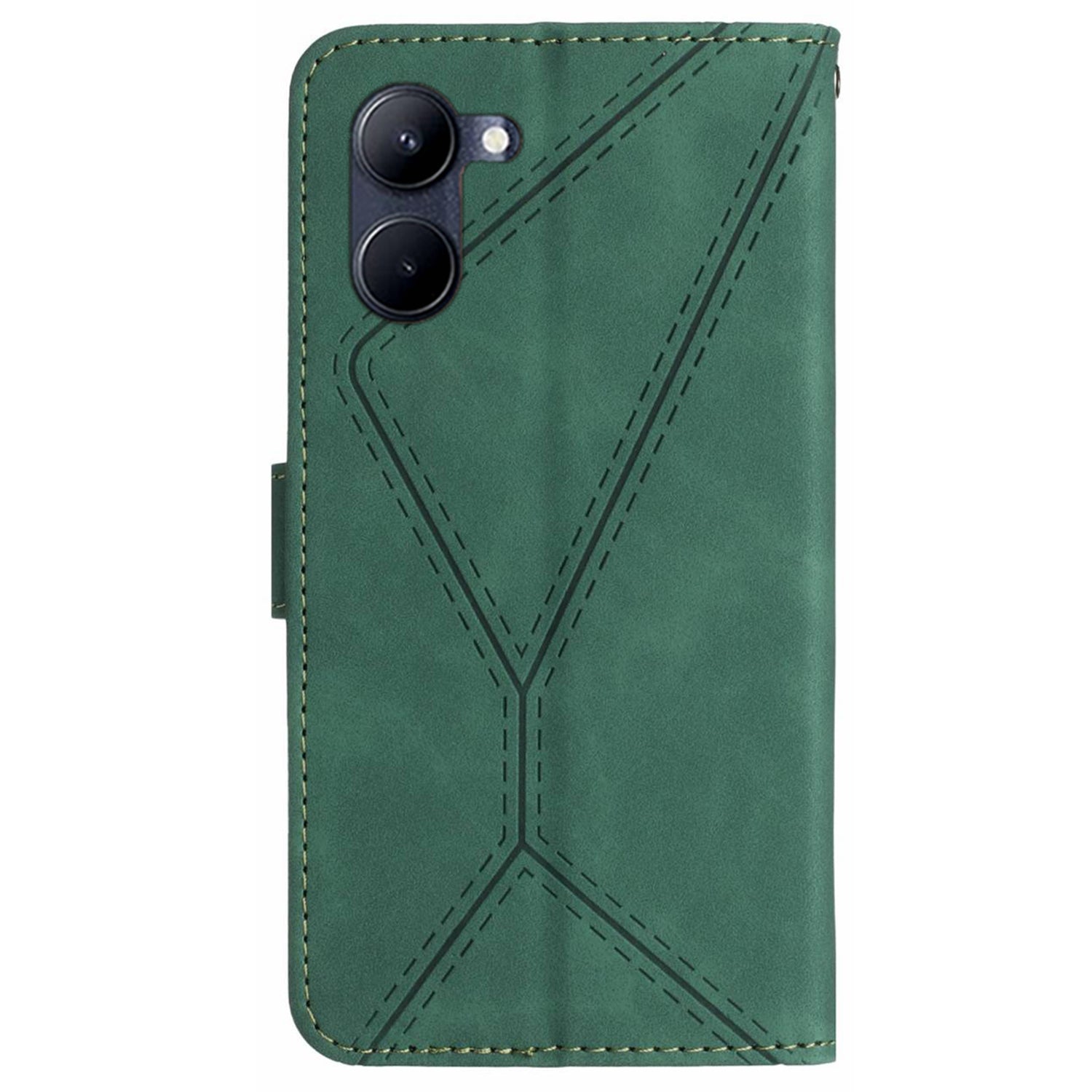 HT05 For vivo Y03 Skin-touch Case Lines Imprinted Card Holder Phone Cover