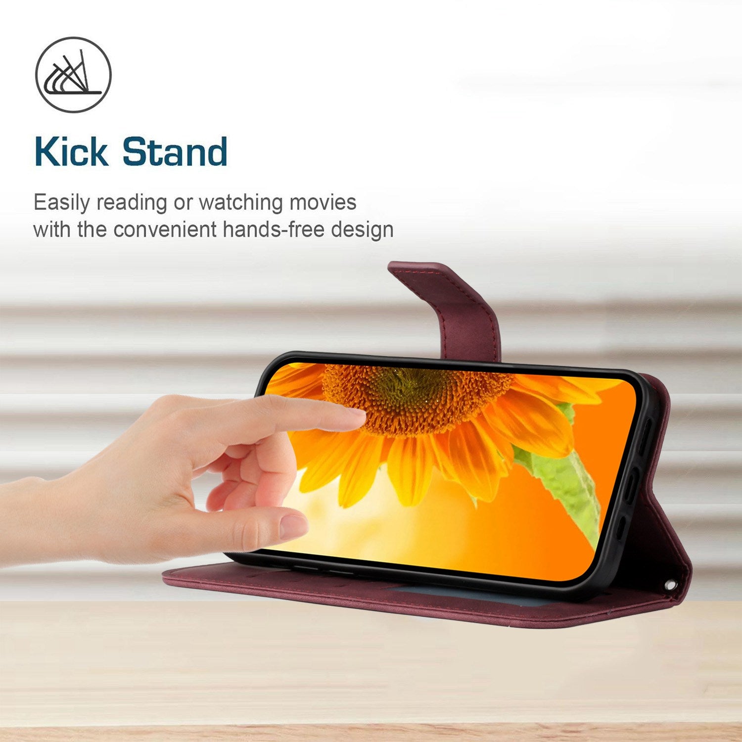 HT04 For vivo Y03 Wallet Case Sunflower Skin-touch Leather Phone Cover with Shoulder Strap