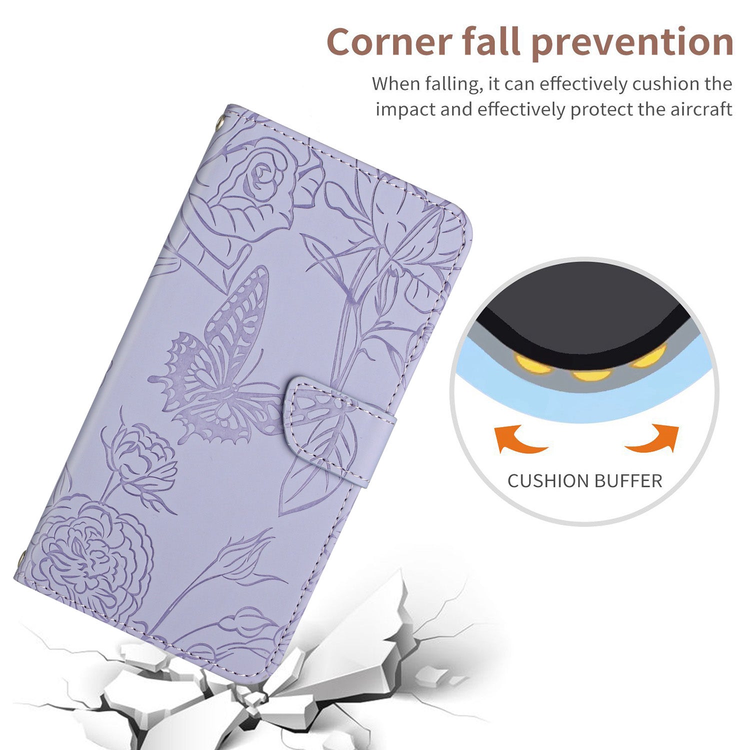 HT03 For vivo Y03 Leather Case Butterfly Flower Phone Wallet Cover with Hand Strap