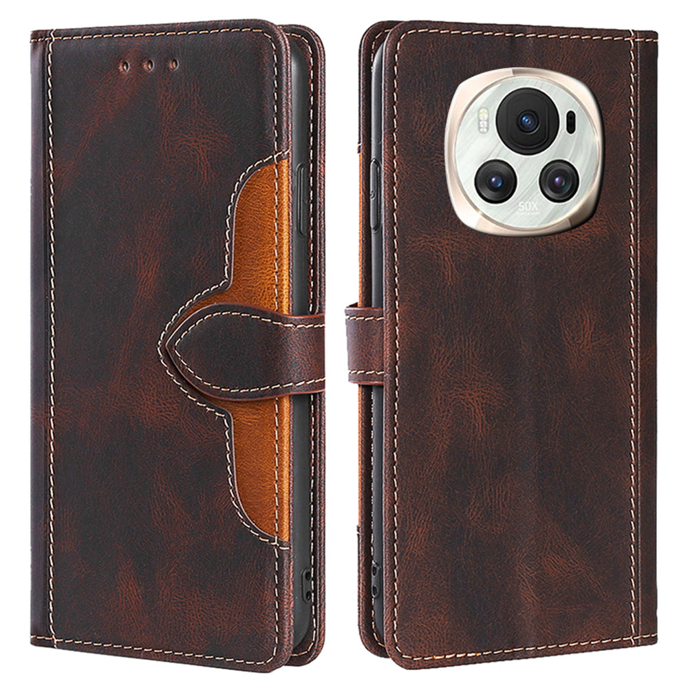 For Honor Magic6 5G Case Straw Hat Pattern Wallet Anti-fall Leather Phone Cover