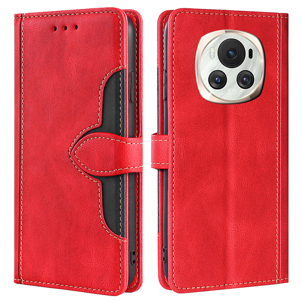 For Honor Magic6 5G Case Straw Hat Pattern Wallet Anti-fall Leather Phone Cover