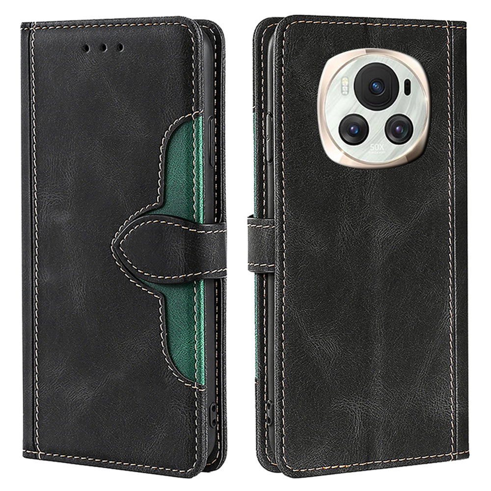 For Honor Magic6 5G Case Straw Hat Pattern Wallet Anti-fall Leather Phone Cover