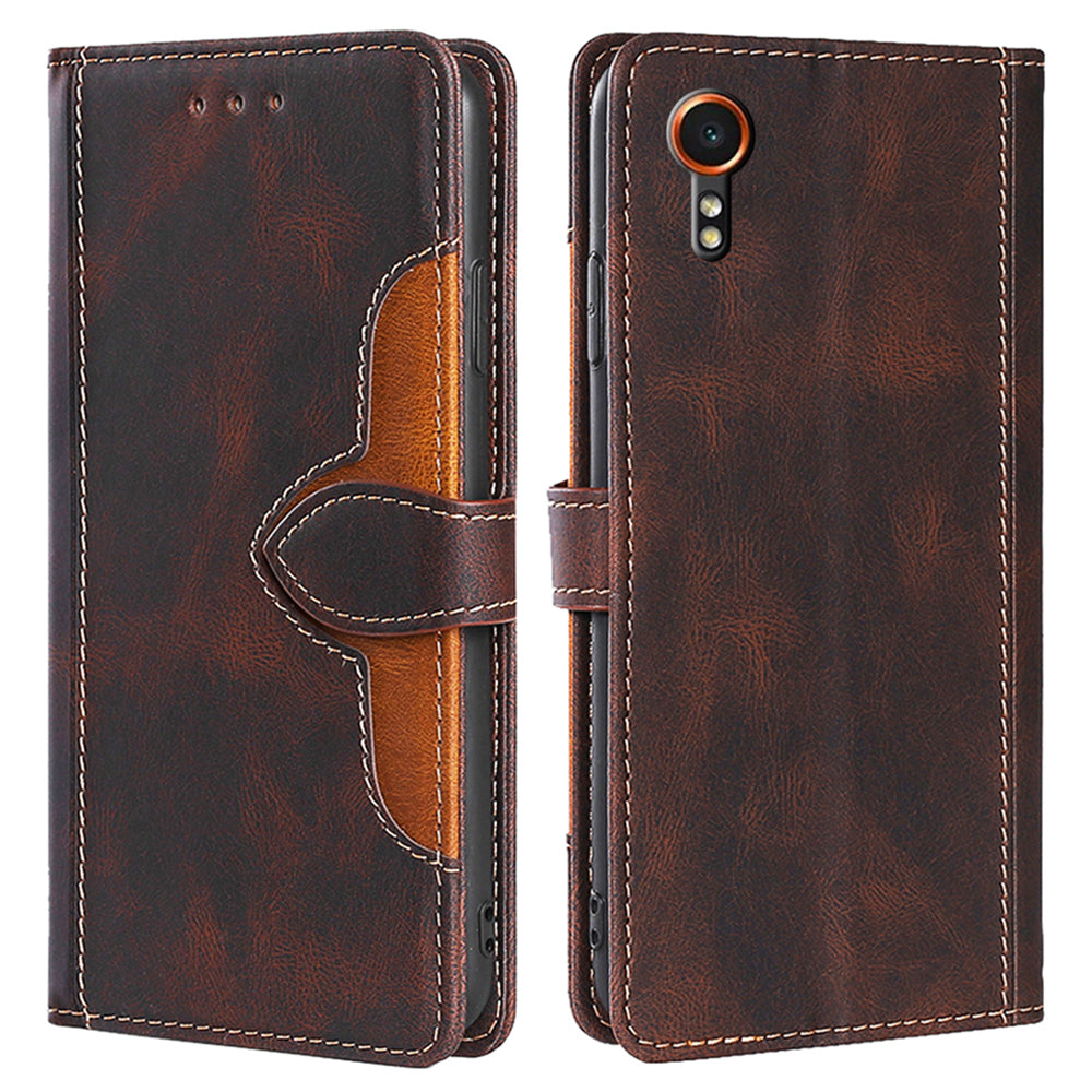 For Samsung Galaxy Xcover7 PU Leather Cover Stand Wallet Shockproof Phone Case